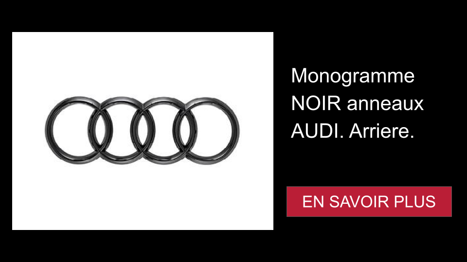 Monogramme NOIR anneaux AUDI. Arriere.